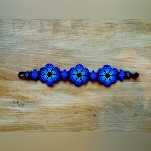 Blue handmade beaded bracelet
